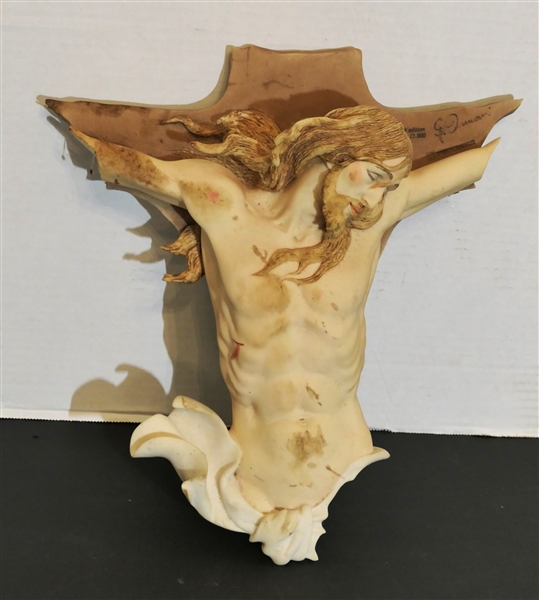 Capodimonte Limited Edition Crucifix by G. Armani - Florence - Number 98/15,000 - Religious Wall Plaque Measures 12" by 12" 