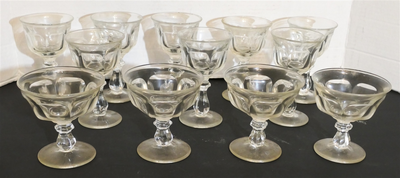 12 Heisey "Colonial" Glasses  - 8 - 5" Wine Glasses  and 4 -  4" Sherbets / Tall Champagne