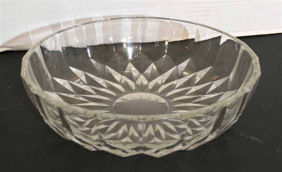 Signed Val St. Lambert Crystal Bowl - Measures 2 5/8" Tall 9 1/2" Across