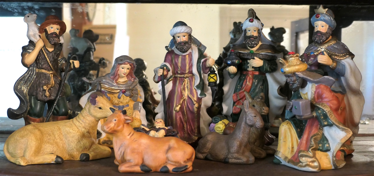 Ceramic Nativity Set  - Large Cow Has Broken Horn 