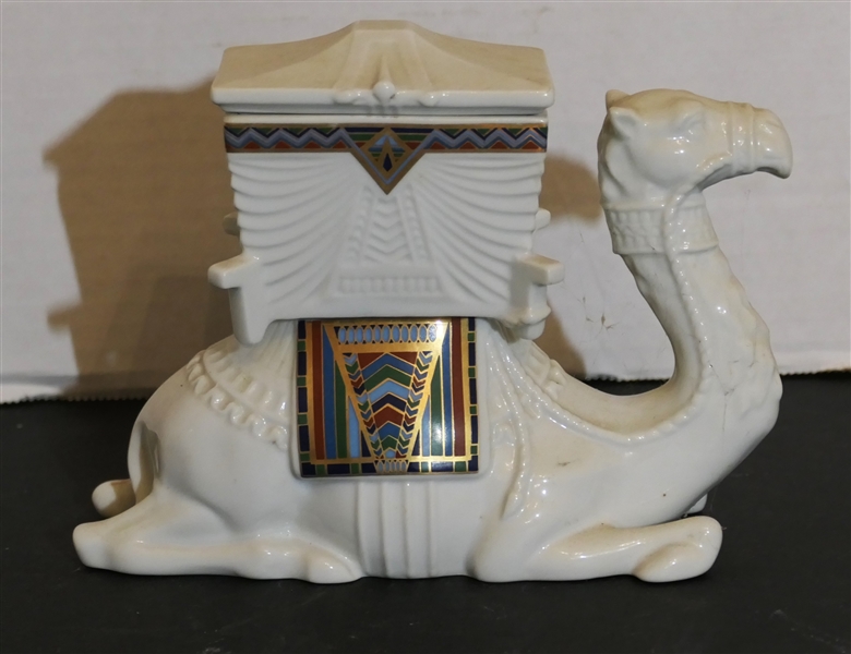 Elizabeth Arden "Treasures of the Pharaohs" Porcelain Camel Trinket Box with Lid - Camel Measures 4 1/2" Tall 7" Long