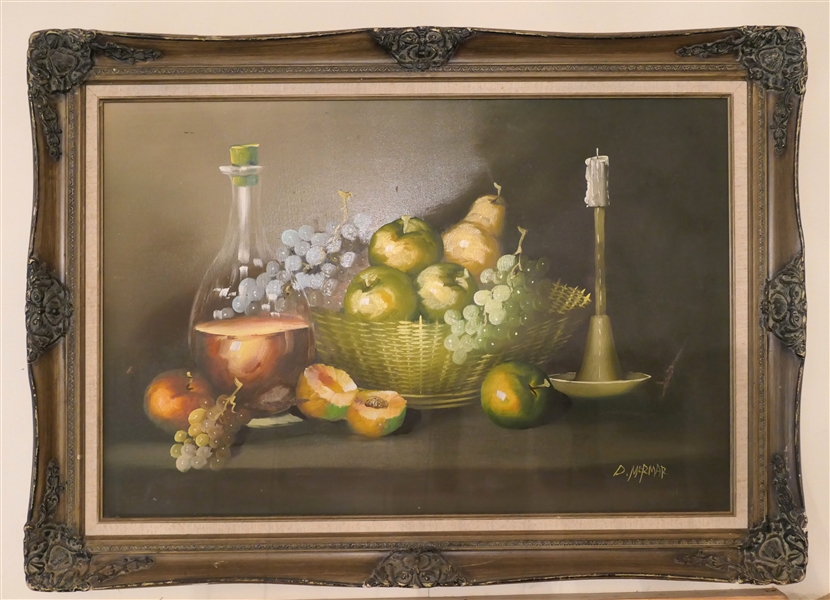 D. Mermar Artist Signed Still Life Painting - Framed - Frame Measures - 31" by 42" Some Tears in Canvas