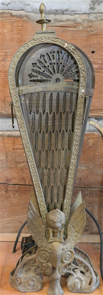 Brass Peacock Fire Screen - Needs Assembly 