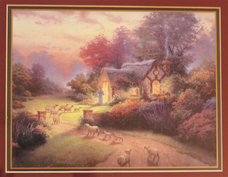 "The Good Shepherds Cottage" by Thomas Kinkade - Framed and Matted with COA on Reverse - Frame Measures 13 1/2" by 16 3/4" 