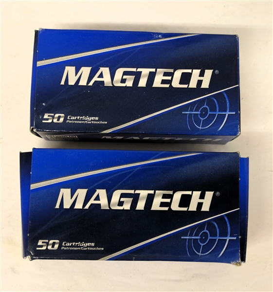 2 Full Boxes of 50 Magtech 9mm Luger Bullets