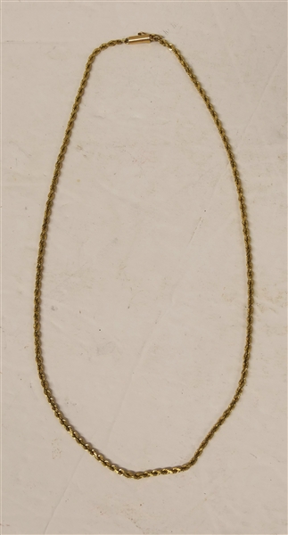 16" - 14kt Yellow Gold Rope Chain - Weighs 7.7 Grams 