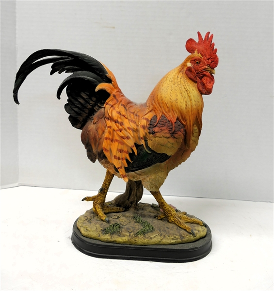 Resin Rooster Statue - Measures 12 1/2" Tall 