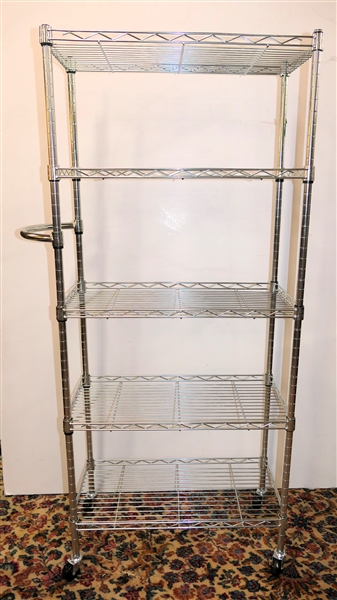 Trinity Basics - NSF - 5 Tier Rolling Cart with Pull Handle - Cart Measures 56" tall 24" by 12"