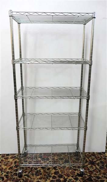 Trinity Basics - NSF - 5 Tier Rolling Cart  - Cart Measures 56" tall 24" by 12" - With Handle - Not Pictured