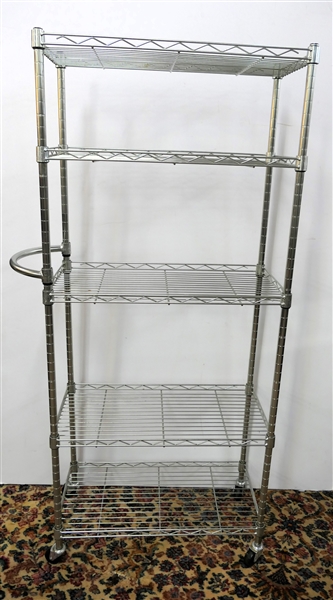 Trinity Basics - NSF - 5 Tier Rolling Cart with Pull Handle - Cart Measures 56" tall 24" by 12"