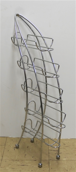 Chrome Wine Rack - Good Curved Lines - Measures 25 1/2" Tall 