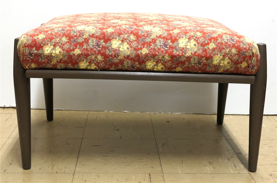 Haywood Wakefield Mid Century Modern - Upholstered Foot Stool - Original Tag - Stool Measures 14" tall 18" by 24" 