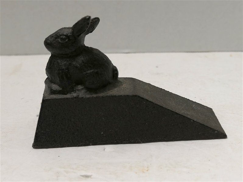 Cast Iron Rabbit Door Stop Wedge 