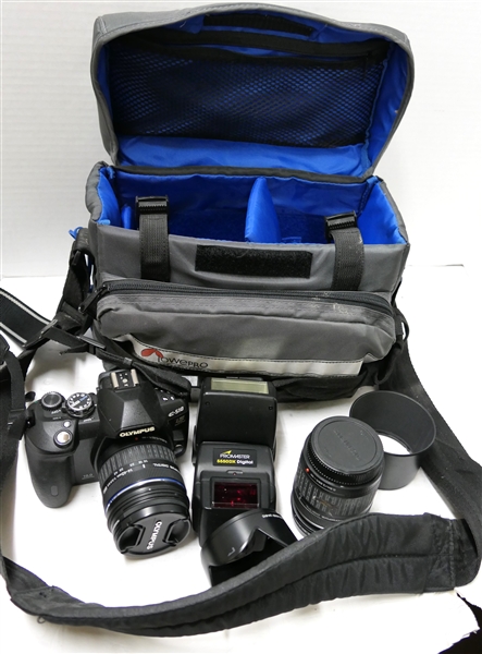 Olympus 10.0 MP E - 510 Digital Camera with 14-42mm Lens, 40-150mm Lens, Flash, and Carrying Case 