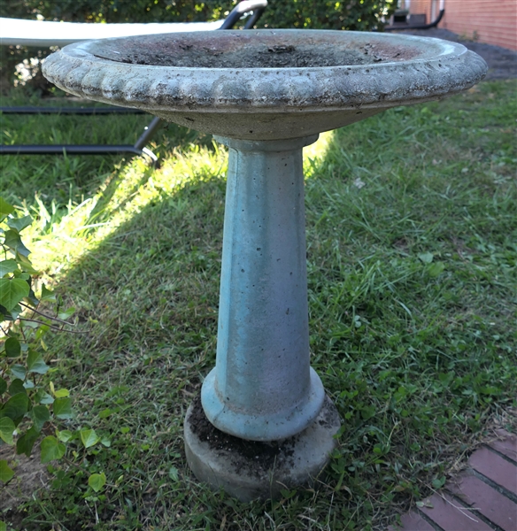 Concrete Bird Bath- 2 Piece - Measures 27" Tall 23" Across