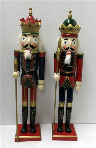 Pair of Wooden Nutcrackers - Each Measures 24" Tall 