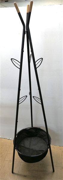 Metal Tripod Style Planter / Trellis with Canvas Bottom - Measures 68 1/2" Tall 