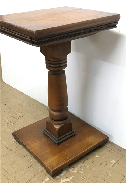 Mahogany Empire Stand with Pull Out Tray - Beaded Trim Details - Stand Measures 27" Tall 14 1/2" by 16 1/2" 