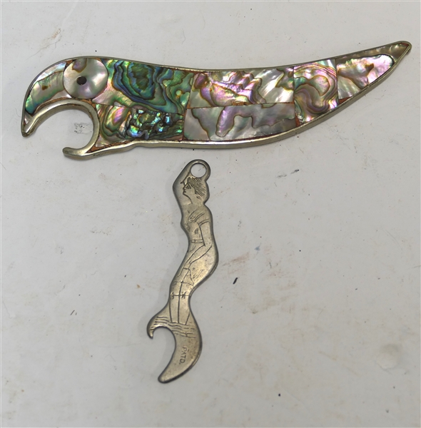 Abalone Shell Fish Shaped Bottle Opener and Mermaid Bottle Opener 