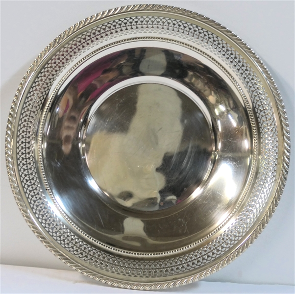 Gorham Sterling Silver Plate - Pierced Rim - Number 441 - Measures 10" Across - Weighs 266.1 Grams