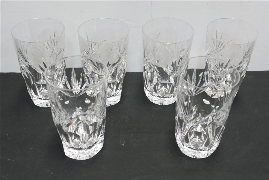 6 Waterford Crystal "Ashling" Tumblers - Each Measures 5" Tall 