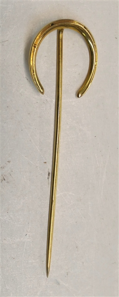 14kt Yellow Gold Horseshoe Stick Pin - Weighs 1.9 Grams