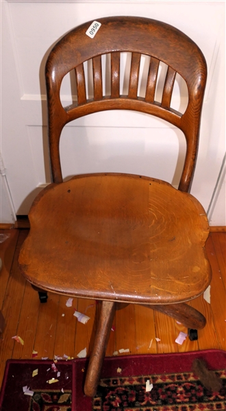 Oak Rolling Desk Chair