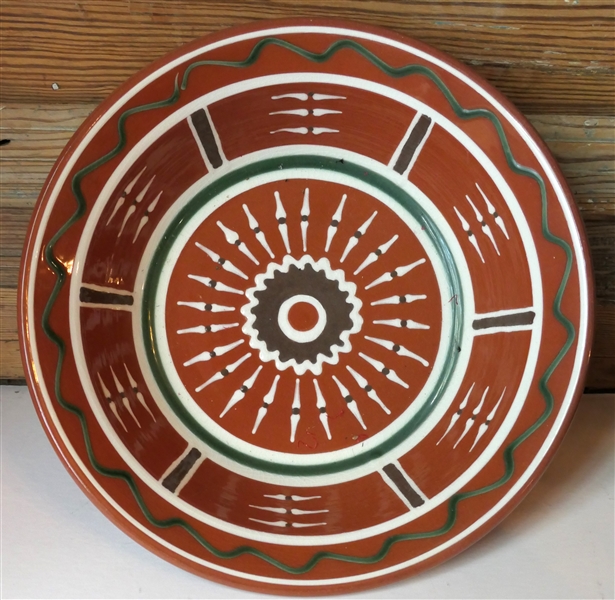 H & E Pugh New Salem NC - Slip Decorated Pottery Bowl - Dated 1996 - Bowl Measures 3 1/4" Tall 11 1/2" Across