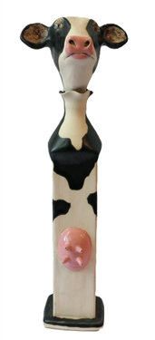 B. Vaden Artist Signed Cow Decanter Bottle - Artist Betsy Vaden - Chapel Hill NC - Cow Decanter  Measures 15 1/2" Tall 