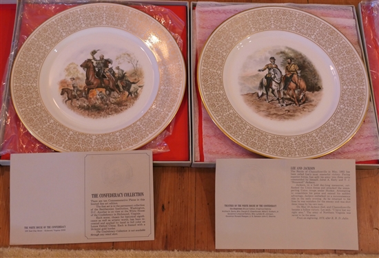 2 - Lenox The Confederacy Collection Limited Fine Art Plates - Jeb Stuart and Lee and Jackson in Original Boxes - Each Plate Measures 10 3/4 Across