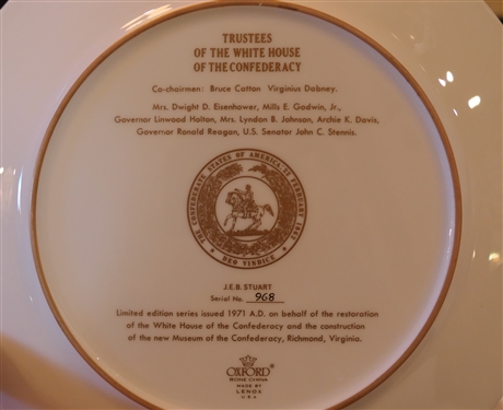 2 - Lenox The Confederacy Collection Limited Fine Art Plates - Jeb Stuart and Lee and Jackson in Original Boxes - Each Plate Measures 10 3/4 Across