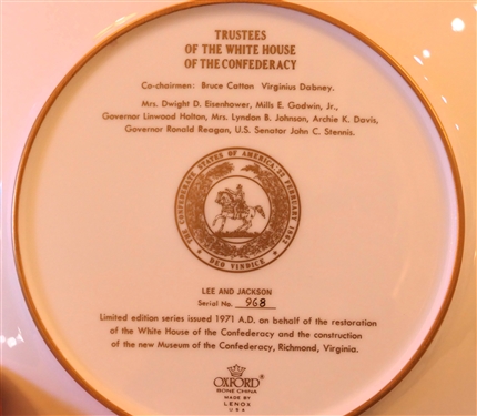 2 - Lenox The Confederacy Collection Limited Fine Art Plates - Jeb Stuart and Lee and Jackson in Original Boxes - Each Plate Measures 10 3/4 Across