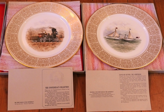 2 - Lenox The Confederacy Collection Limited Fine Art Plates - Blockade Runner - The Armstrong and The General -  in Original Boxes - Each Plate Measures 10 3/4 Across