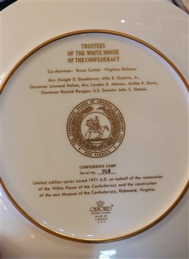 2 - Lenox The Confederacy Collection Limited Fine Art Plates - The Merrimac and Confederate Camp  in Original Boxes - Each Plate Measures 10 3/4 Across
