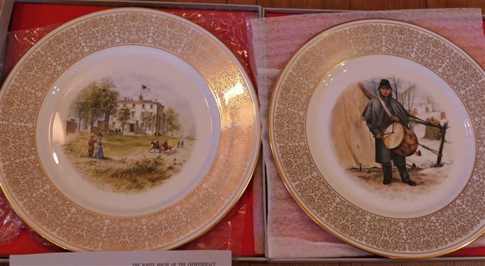 2 - Lenox The Confederacy Collection Limited Fine Art Plates -The White House of The Confederacy and Drummer Boy   in Original Boxes - Each Plate Measures 10 3/4 Across