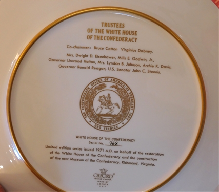 2 - Lenox The Confederacy Collection Limited Fine Art Plates -The White House of The Confederacy and Drummer Boy   in Original Boxes - Each Plate Measures 10 3/4 Across