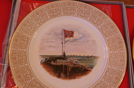 2 - Lenox The Confederacy Collection Limited Fine Art Plates Fort Sumter and The Great Seal of the Confederacy -  in Original Boxes - Each Plate Measures 10 3/4 Across