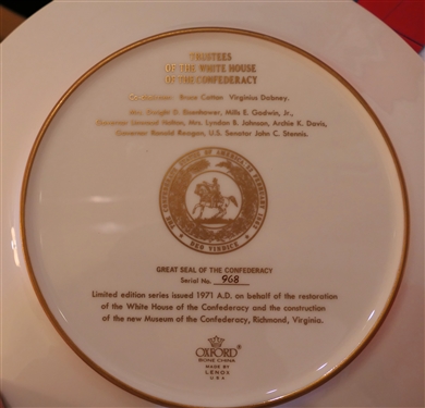 2 - Lenox The Confederacy Collection Limited Fine Art Plates Fort Sumter and The Great Seal of the Confederacy -  in Original Boxes - Each Plate Measures 10 3/4 Across