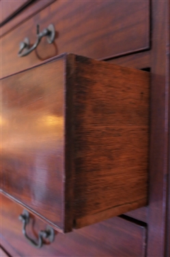 Early Nineteenth Century George III Mahogany Chest on Chest - Dentil Molding At Top- Reeded Pilasters - Bracket Feet - 2 Dovetailed Drawers Over 3 Drawers Over 3 Drawers - Chest Measures 70 tall...