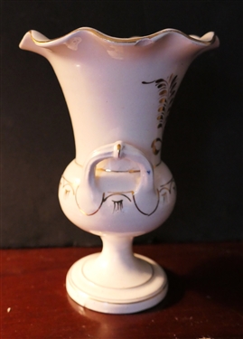 Italy Urn Style Porcelain Vase with Gold Hand Painted Decoration - Vase Measures 7 Tall 