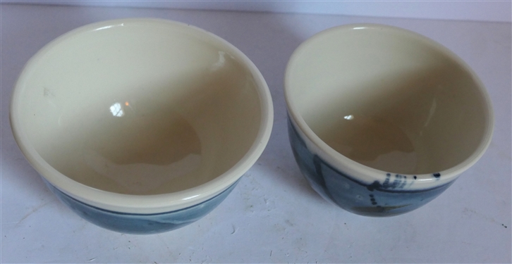 2 Small Ceramic Bowls by North Carolina Ceramic Artist Paul Minnis - Bowls Measure 3 Tall 5 1/2 Across