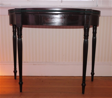 Mahogany Fluted Edge Game Table - Reeded Column Legs - When Open Top is Felt Covered - Table Measures 29 1/2 Tall 36 by 18 Closed 