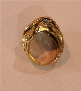 Beautiful 18kt Yellow Gold Knot Ring with Mine Cut Diamond - Approx. 1/4 Carat 