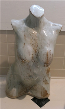 Dan Lovejoy - North Carolina Art Pottery Sculpture of Woman's Torso - Statue Measures 25 1/2 12 wide  - Lovejoy - Wendell North Carolina Pottery Studio