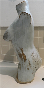 Dan Lovejoy - North Carolina Art Pottery Sculpture of Woman's Torso - Statue Measures 25 1/2 12 wide  - Lovejoy - Wendell North Carolina Pottery Studio