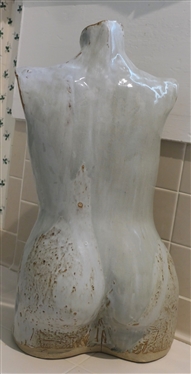 Dan Lovejoy - North Carolina Art Pottery Sculpture of Woman's Torso - Statue Measures 25 1/2 12 wide  - Lovejoy - Wendell North Carolina Pottery Studio