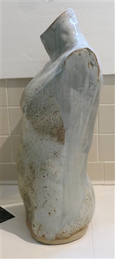 Dan Lovejoy - North Carolina Art Pottery Sculpture of Man's Torso - Statue Measures 25 1/2 12 wide Lovejoy - Wendell North Carolina Pottery Studio