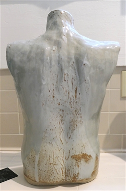 Dan Lovejoy - North Carolina Art Pottery Sculpture of Man's Torso - Statue Measures 25 1/2 12 wide Lovejoy - Wendell North Carolina Pottery Studio