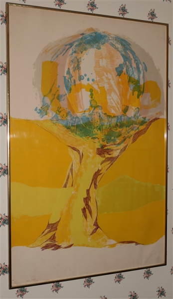 "Spirit" Screen Print by Lou Stovall - Washington DC Artist - Artist Signed and Numbered 49/53 - Framed - Frame Measures 44" by 26 1/2" 