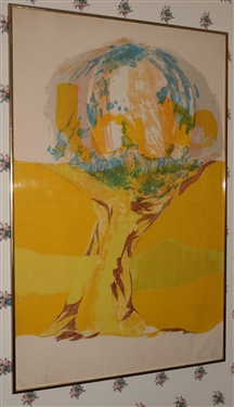 Spirit Screen Print by Lou Stovall - Washington DC Artist - Artist Signed and Numbered 49/53 - Framed - Frame Measures 44 by 26 1/2 